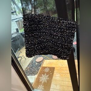 JKara New York‎ Black Sheer long jacket, kimono, cape beading  VTGE